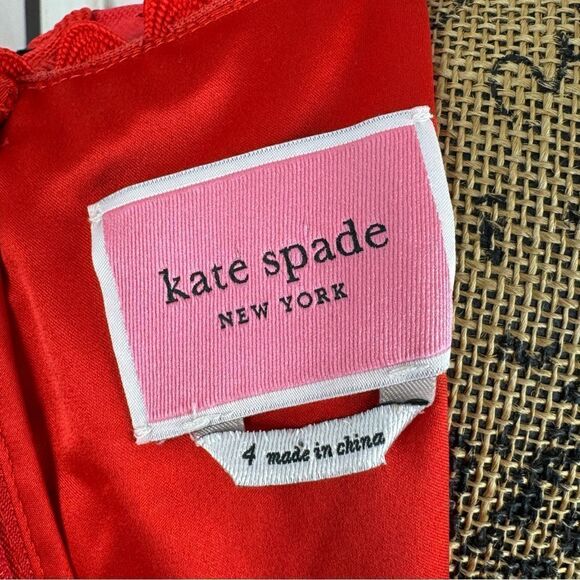 Kate Spade Lace Dune Shift Dress Red Size 4 Sleeveless Tunic Scalloped - Picture 12 of 15